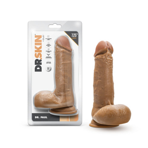 DR. SKIN DR. PAUL 7.25IN DILDO W/ BALLS TAN - BN88107