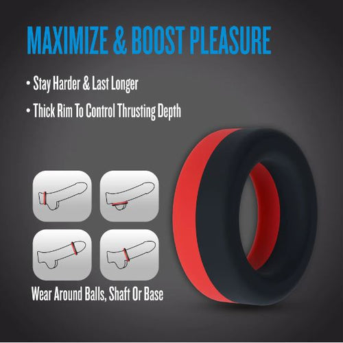 PERFORMANCE PLUS TAKEOFF COCK RING BLACK/RED - BN92222