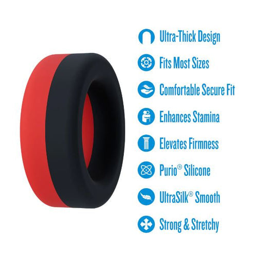 PERFORMANCE PLUS TAKEOFF COCK RING BLACK/RED - BN92222