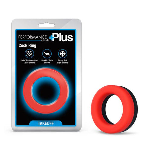 PERFORMANCE PLUS TAKEOFF COCK RING BLACK/RED - BN92222