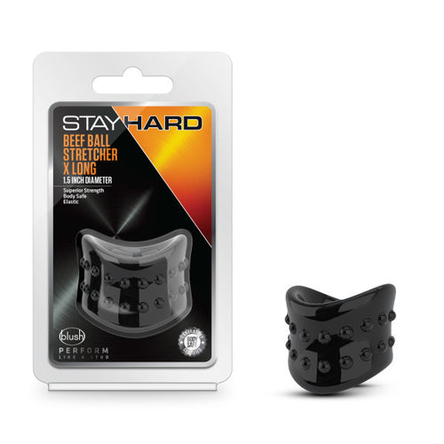 STAY HARD BEEF BALL STRETCHER SNUG X LONG 1.5IN DIAMETER BLACK - BN93335