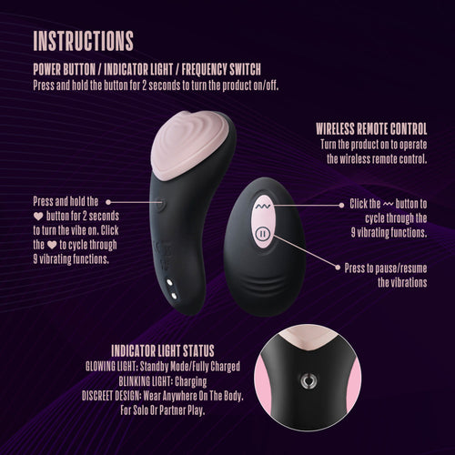 TEMPTASIA HEARTBEAT PANTY VIBE W/ REMOTE PINK - BN21821