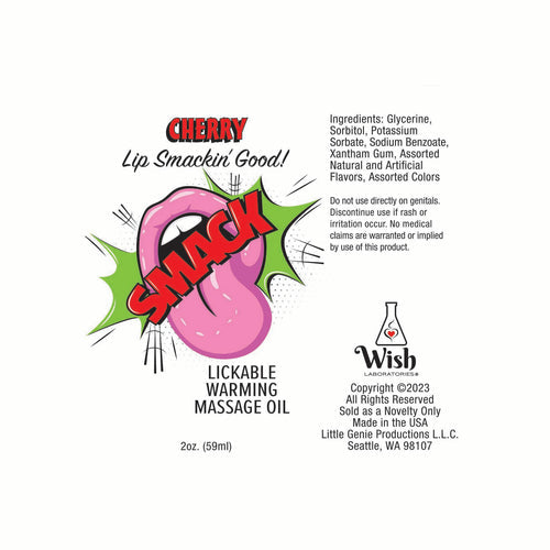 SMACK CHERRY 2 OZ WARMING MASSAGE OIL