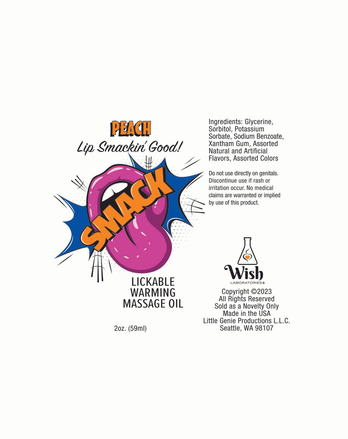 SMACK PASSION FRUIT 2 OZ WARMING MASSAGE OIL