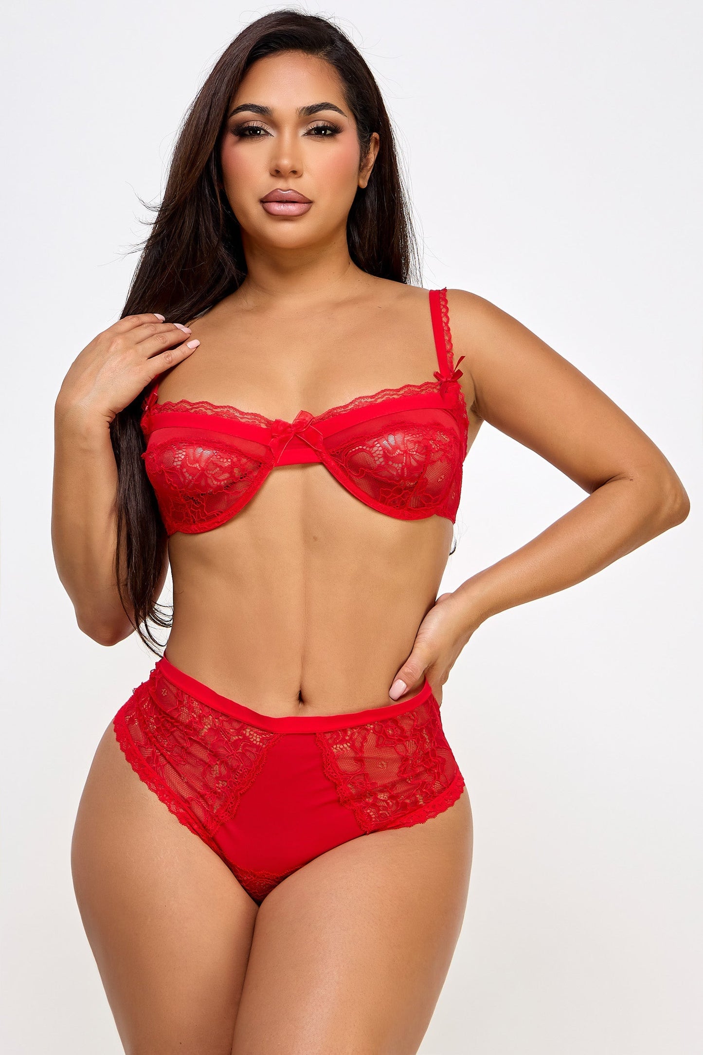BW1586RD Lacey Loving Set-Pinkfoxxx