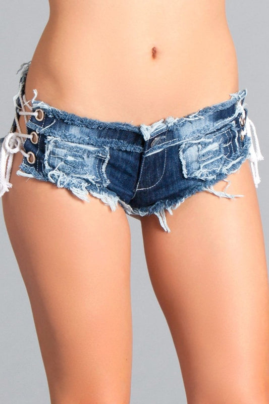 BWJ4 Sexy Cut Off Low Waist Denim Jeans-Pinkfoxxx