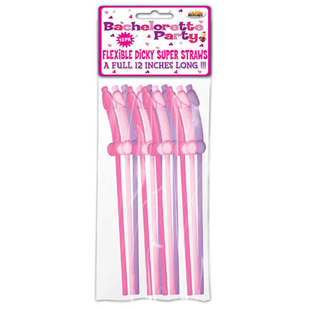 Bachelorette Party Pecker Straw 10pk-Pinkfoxxx