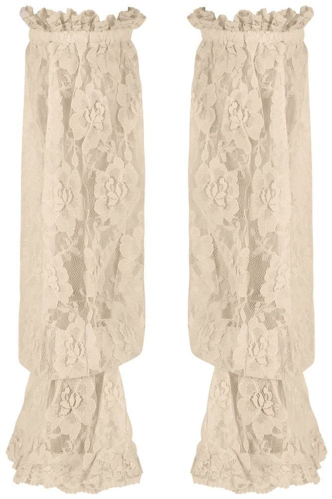 Beige Sheer Lace Smocked Sleeves