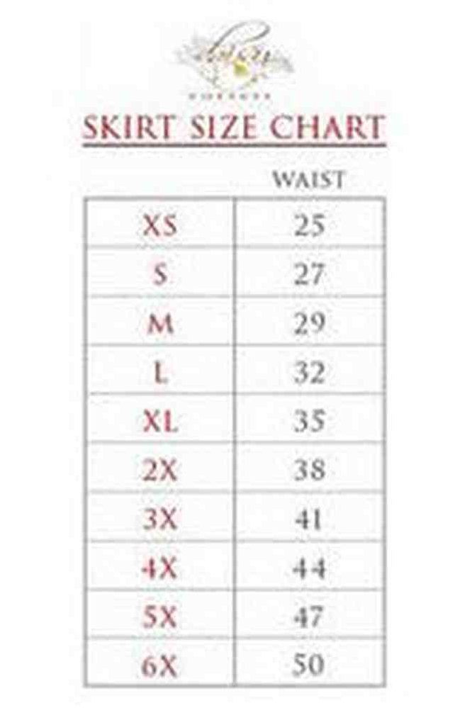 Black & Red Skulls Stretch Lycra Skirt