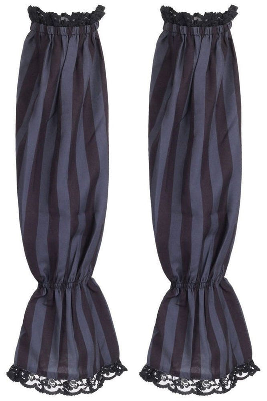 Black/Dark Grey Striped Smocked Sleeves