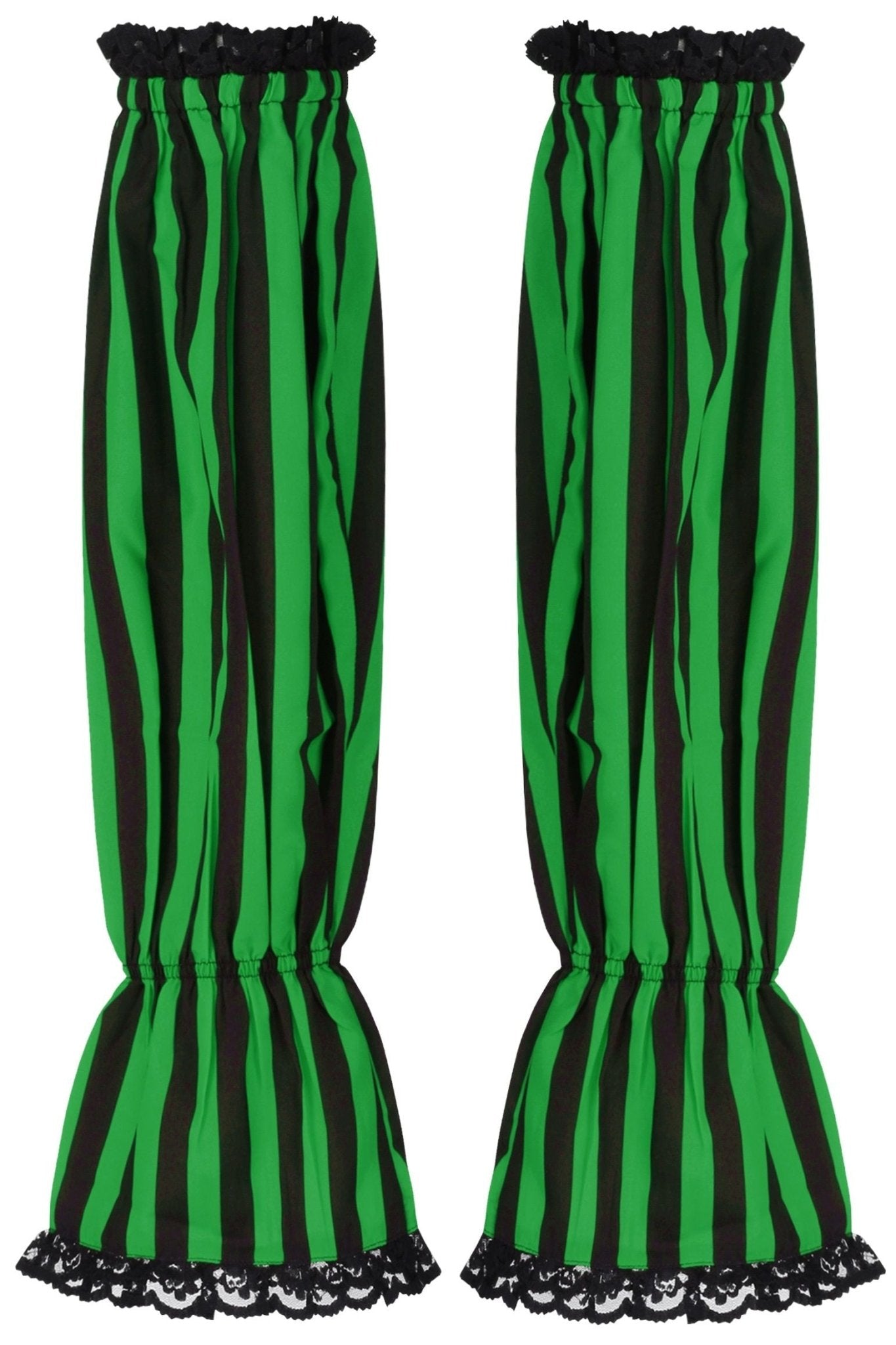 Black/Green Striped Smocked Sleeves