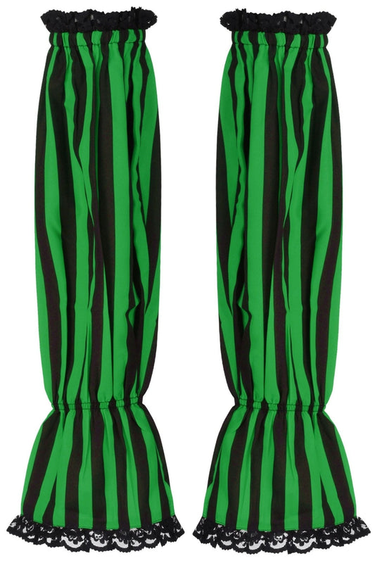 Black/Green Striped Smocked Sleeves