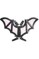 Black/Pink Faux Leather & Lace Wing Harness
