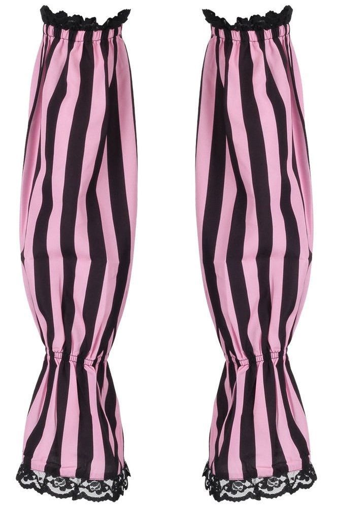Black/Pink Striped Smocked Sleeves