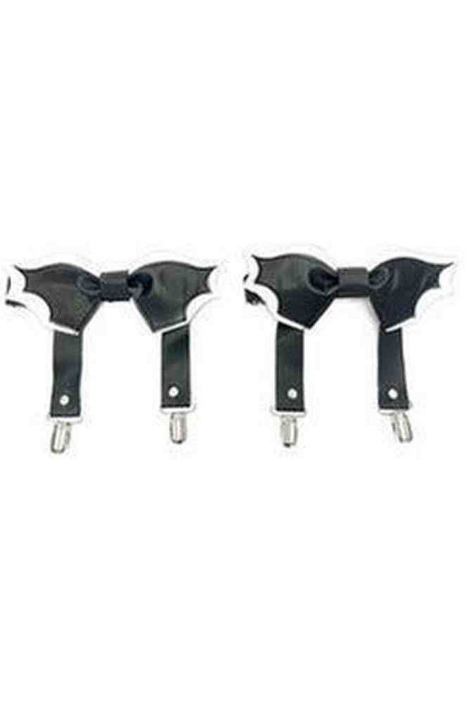 Black/White Bat Leg Garters