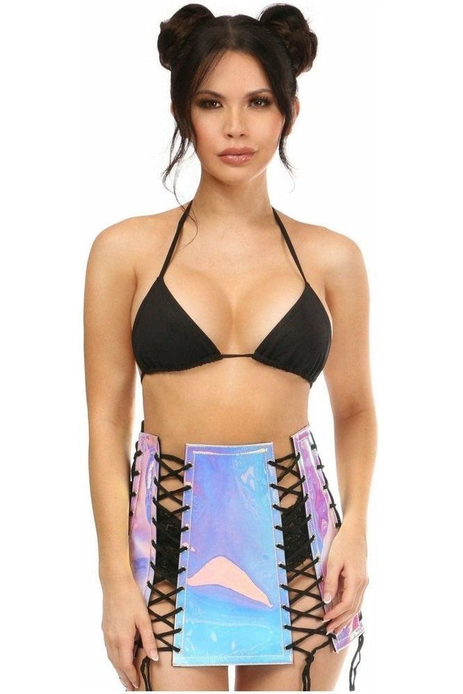 Blue/Purple Holo Lace-Up Skirt