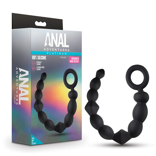 Blush Anal Adventures Platinum Silicone Beginner Anal Beads Black-Pinkfoxxx