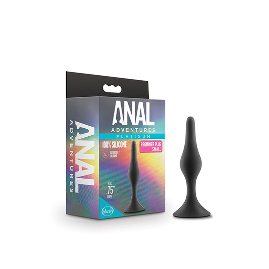 Blush Anal Adventures Platinum Silicone Beginner Plug Small Black-Pinkfoxxx
