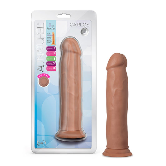 Blush Au Naturel Carlos 9 in. Posable Dual Density Dildo with Suction Cup Tan-Pinkfoxxx