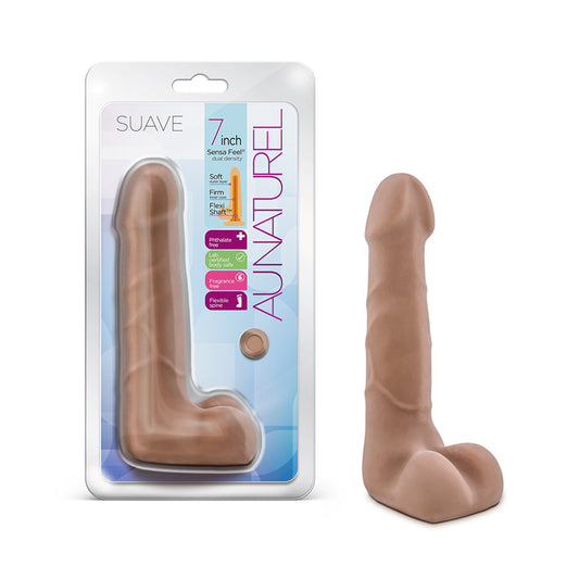 Blush Au Naturel Suave 7 in. Posable Dual Density Dildo with Balls Tan-Pinkfoxxx