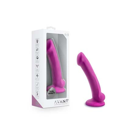 Blush Avant D9 Ergo Mini 7 in. Dual Density Silicone Dildo with Suction Cup Violet-Pinkfoxxx