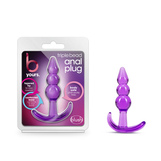 Blush B Yours Triple Bead Anal Plug Purple-Pinkfoxxx