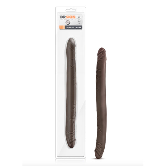 Blush Dr. Skin 16 in. Double Dildo Brown-Pinkfoxxx