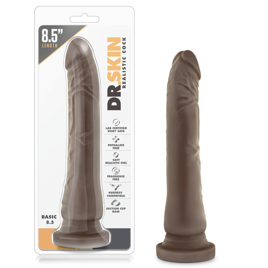 Blush Dr. Skin Basic 8.5 in. Dildo with Suction Cup Brown-Pinkfoxxx