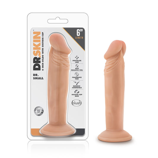 Blush Dr. Skin Dr. Small Realistic 6 in. Dildo with Suction Cup Beige-Pinkfoxxx