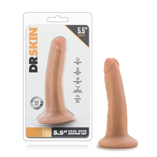 Blush Dr. Skin Realistic 5.5 in. Dildo with Suction Cup Beige-Pinkfoxxx