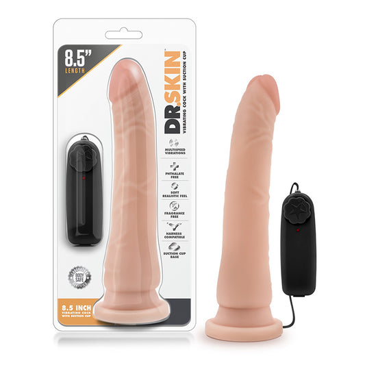 Blush Dr. Skin Remote-Controlled Realistic 8.5 in. Vibrating Dildo with Suction Cup Beige-Pinkfoxxx