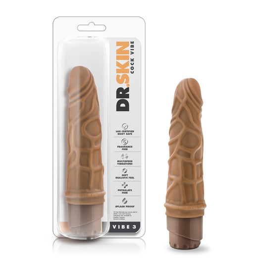 Blush Dr. Skin Vibe 3 Realistic 7.25 in. Vibrating Dildo Tan-Pinkfoxxx