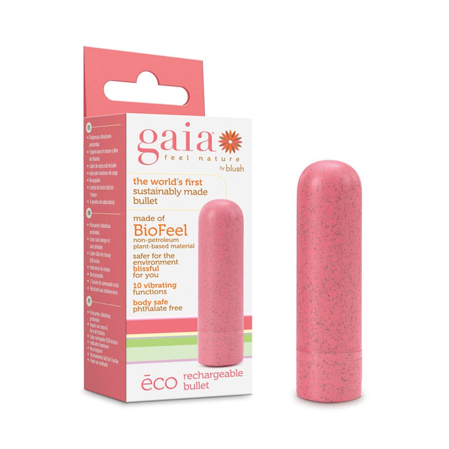 Blush Gaia Eco Rechargeable Bullet Vibrator Coral-Pinkfoxxx