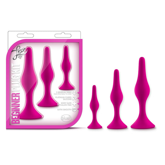 Blush Luxe 3-Piece Silicone Beginner Plug Kit Pink-Pinkfoxxx