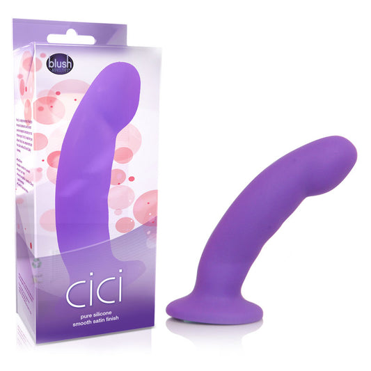 Blush Luxe Cici 6.5 in. Curved Silicone Dildo Purple-Pinkfoxxx