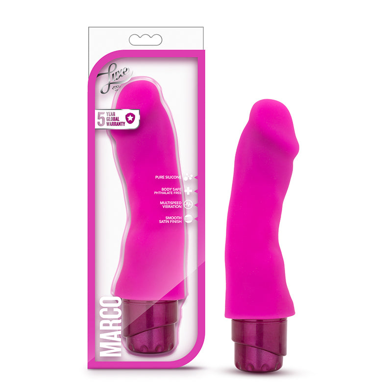 Blush Luxe Marco 7.75 in. Silicone Vibrating Dildo Pink-Pinkfoxxx