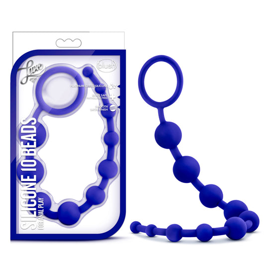 Blush Luxe Silicone 10 Beads for Anal Play Indigo-Pinkfoxxx