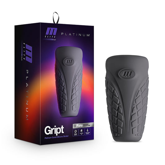 Blush M Elite Platinum Gript Silicone Stroker Black-Pinkfoxxx