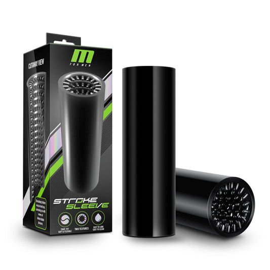 Blush M for Men Stroke Sleeve Reversible Stroker Black-Pinkfoxxx
