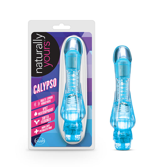 Blush Naturally Yours Calypso Slimline Vibrator Blue-Pinkfoxxx
