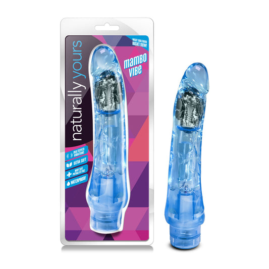 Blush Naturally Yours Mambo Vibe Realistic 9 in. Vibrating Dildo Blue-Pinkfoxxx