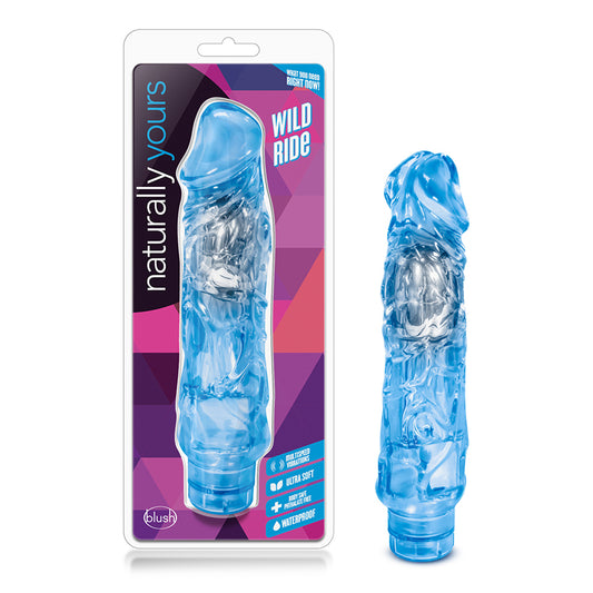 Blush Naturally Yours Wild Ride Realistic 9 in. Vibrating Dildo Blue-Pinkfoxxx