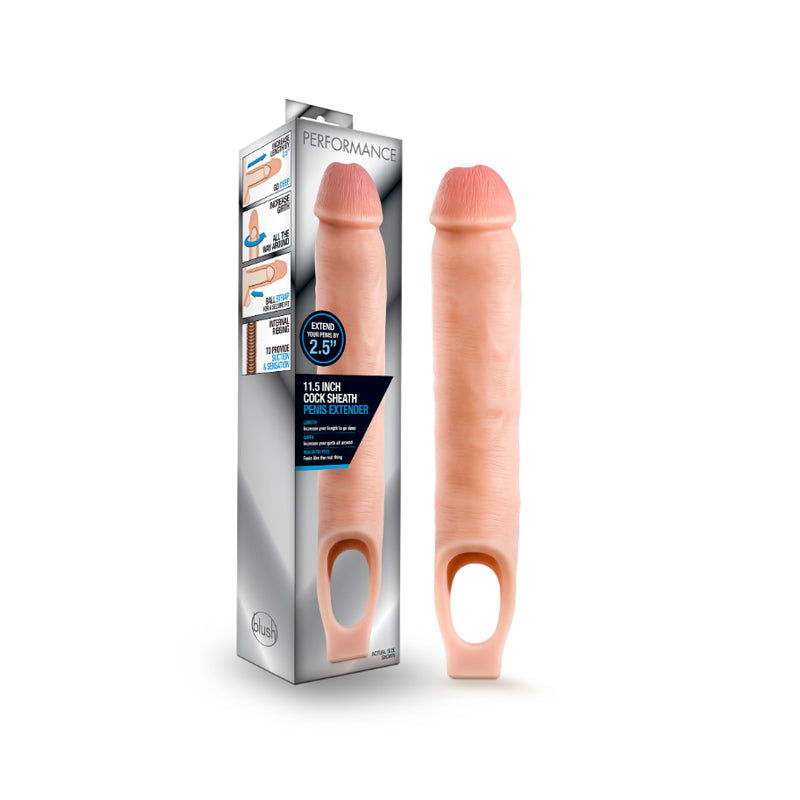 Blush Performance 11.5 in. Cock Sheath Penis Extender Sling Beige-Pinkfoxxx