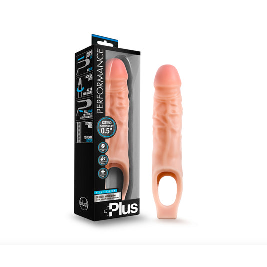 Blush Performance Plus 9 in. Silicone Cock Sheath Penis Extender Sling Beige-Pinkfoxxx