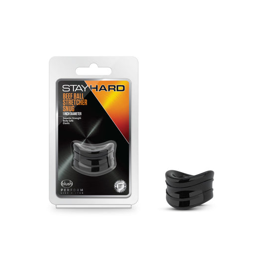 Blush Stay Hard Beef Ball Stretcher Snug 1 in. Black-Pinkfoxxx