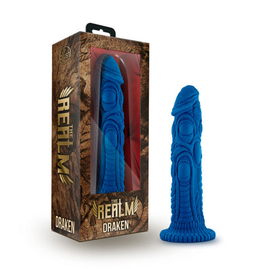Blush The Realm Draken 7.5 in. Silicone Lock On Fantasy Dildo Blue-Pinkfoxxx