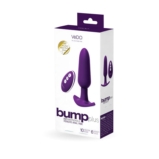 Bump Plus Rechargeable Remote Control Anal Vibe Purple-Pinkfoxxx