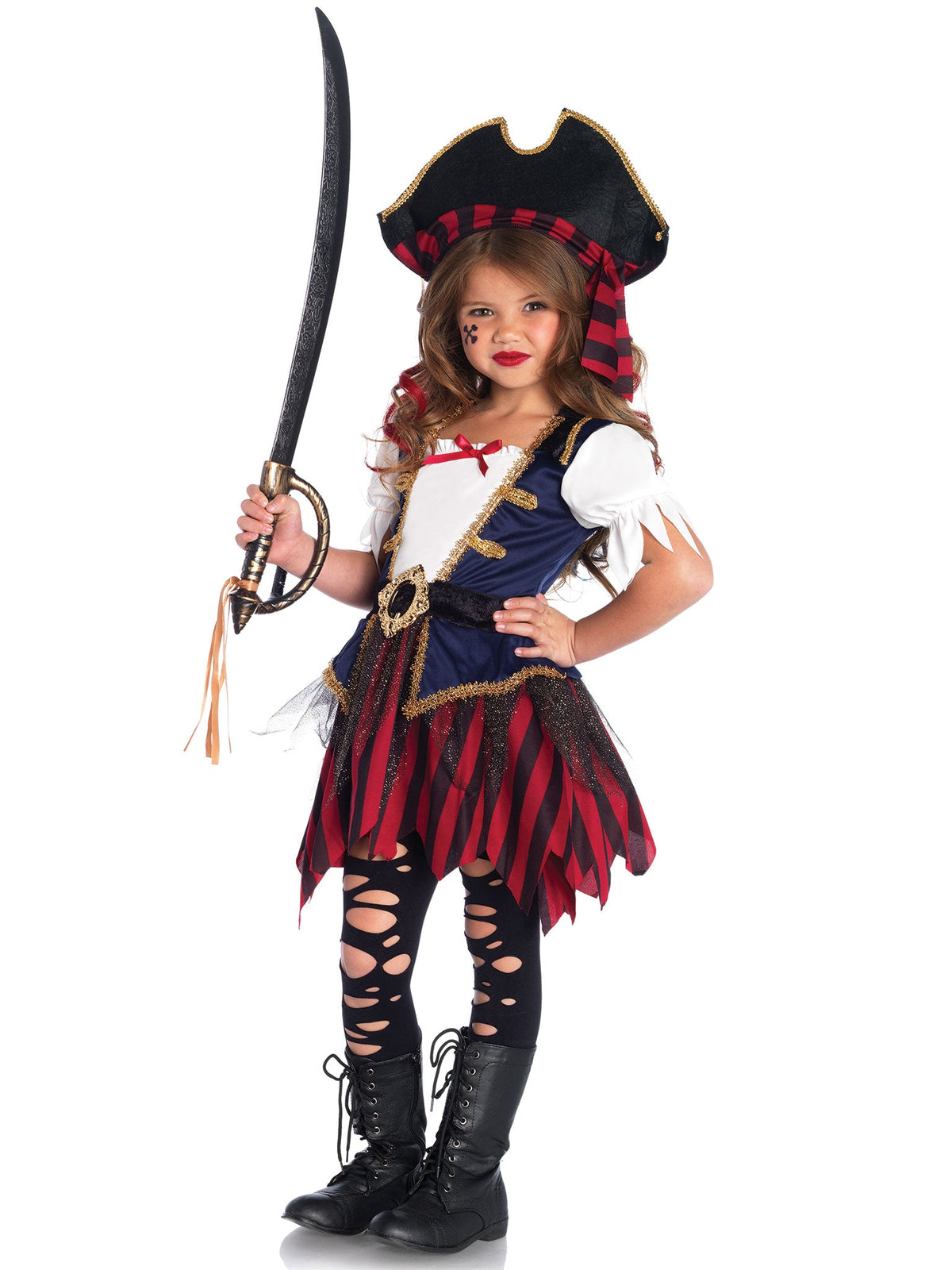 Girl's Caribbean Pirate Costume - SKC49104  10140