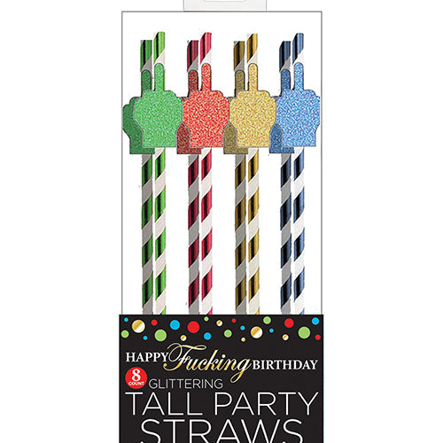 HAPPY F*ING BIRTHDAY TALL PARTY STRAWS