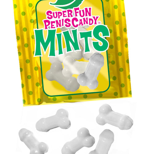 SUPER FUN PENIS MINTS 5PC BAGS DISPLAY OF 100 BAGS